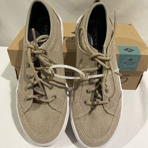 Sperry Top Sider Kids Deckfin Sneaker Khaki Size 3.5